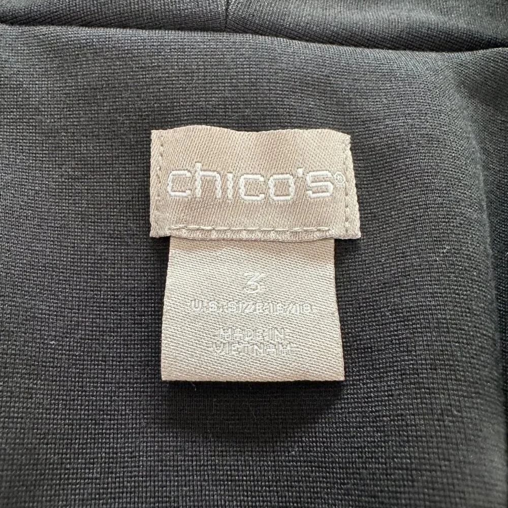 Chico's Blazer Chico's Womens Size XL 3 Black Solid Long Sleeve Jacket